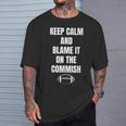 Fantasy Football Quote Keep Calm And Blame The Commissioner T-Shirt Gifts for Him