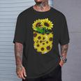 Fiore Giallo Fiorire Taschino Carino Hippie Girasole Maglietta Regalos para él