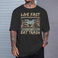 Raccoon Live Fast Eat Trash Street Cats Squad Maglietta Regalos para él