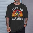 Lets Go Bananas Banana Playing Baseball Baseball Player Fun T-Shirt Gifts for Him