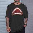 Great Shark Face Graphic Ocean Bite Lover Cool T-Shirt Gifts for Him