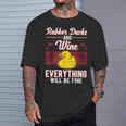 Gummiente Und Wein Badeente Quietscheente Gummiente T-Shirt Geschenke für Ihn