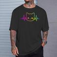 Heartbeat Cat Pour Hommes Et S Enfants Chatons Amoureux Des Chats Drôles Et Mignons T-Shirt Cadeaux pour lui
