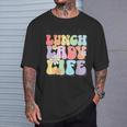 Hugs & High Fives Lunch Lady Vibes School Appreciation T-Shirt Gifts for Him