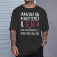 Immagina Mondo Senza Genoa Maglietta Tifoso Divertente Maglietta Regalos para él