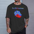 Isla De La Reunión Departamento 974 Bandera De Mapa De Antillas Camiseta unisex Regalos para él