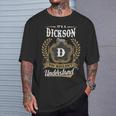 It's A Dickson Thing You Wouldn't Understand Personalized Last Name Dickson Family Crest Coat Of Arm T-Shirt Gifts for Him