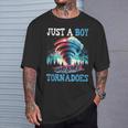 Juste Un Garçon Qui Aime Les Tornades La Météorologie Et Le Chasseur De Tempêtes T-Shirt Cadeaux pour lui