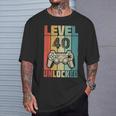 Level 40 Unlockedideogiocator Regalo Per Il 40° Compleanno Maglietta Regalos para él
