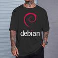 Linux Lover Debian Eslogan Espiral Logo Opensource Os Camiseta unisex Regalos para él