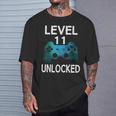 Livello 11 Unlocked Boys 11Th Birthday 11 Year Old Gamer Regalo Maglietta Regalos para él