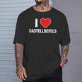I Love Castelldefels Ciudad En España Con Red Love Heart Camiseta unisex Regalos para él