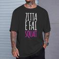 Magliette Divertenti Donna Manica Corta Palestra Zitta Squat Maglietta Regalos para él