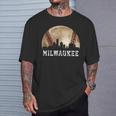Milwaukee Skyline City Vintage Baseball Lover T-Shirt Gifts for Him