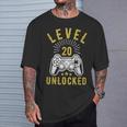 Nivel 20 Desbloqueado Boda Del 20º Aniversario Camiseta unisex Regalos para él