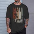 Palmeacanze Estive Palme Tropicale Retro Maui Hawaii Maglietta Regalos para él