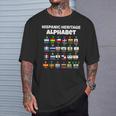 Hispanic Flag Alphabet For Teachers Educational Latin Flags T-Shirt Gifts for Him