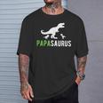 Papasaurus T-Rex Papà 2 Bambini Dino Padre Marito Dinosauro Maglietta Regalos para él