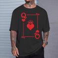 Queen Hearts Card Costume Playing Cards Queen Of Hearts T-Shirt Gifts for Him