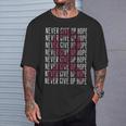 Regalo Della Camicia Di Sostegno Del Cancro Al Seno Never Give Up Hope Maglietta Regalos para él