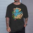 Rise Of Kraken Old School Tattoo Octopus Sea Monster Camiseta unisex Regalos para él
