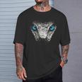 Serpiente Animal Motivo Ojos Azules Arte Serpiente Camiseta unisex Regalos para él