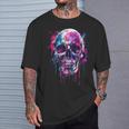 Skeleton Skull Biker Rocker Skull Punk Rock T-Shirt Geschenke für Ihn