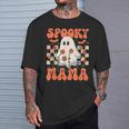Spooky Mama Groovy Vintage Ghost Halloween Spooky Mom Mother T-Shirt Gifts for Him