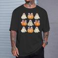 Spooky Season Halloween Ghost Pumpkin Ribbon Coquette Bow T-Shirt Gifts for Him
