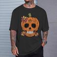 Sugar Skull Pumpkin Mexican Halloween Dia De Los Muertos T-Shirt Gifts for Him