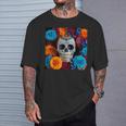 Tête De Mort Mexicaine Dia De Muertos Jour Des Morts Floral T-Shirt Cadeaux pour lui