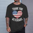 Thank You Veterans Patriotic American Flag Veterans Day 2024 T-Shirt Gifts for Him