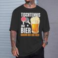 Tischtennis Und Bier Darum Bin Ich Hier Slogan Alcohol T-Shirt Geschenke für Ihn