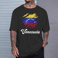 Venezuela Bandiera Scratch Orgogliosoenezuela Roots Sud America Maglietta Regalos para él