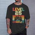 Video Gamer Nivel 25 Completo Retro 25 Aniversario De Bodas Camiseta unisex Regalos para él