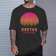 Vintage Burton Michigan Mi Retro Anni '70 80 Souvenir Grafica Maglietta Regalos para él