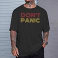 Vintage Con Scritta Don't Panic Maglietta Regalos para él