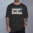 Vintage Dallas Texas City Strong Dallas Tx Blue Stripes Star T-Shirt Geschenke für Ihn