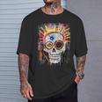 Vintage Graffiti Biker Rocker Skeleton Punk Horror Skull T-Shirt Geschenke für Ihn