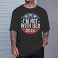 Vintage I'm Not With Her 2024 American Us Flag Colors T-Shirt Gifts for Him