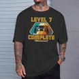 Vintage Retro 7º Aniversario De Boda Divertido Nivel 7 Completo Camiseta unisex Regalos para él