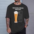 Wechselstromerklärt Bier Elektriker Technik Elektrotechnik T-Shirt Geschenke für Ihn