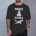 Yoga Inhale Exhale Hippo Maglietta Regalos para él