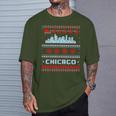 Chicago Flag City Skyline Chicago Fan Ugly Christmas Sweater T-Shirt Gifts for Him