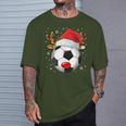 Christmas Reindeer Face Soccer Christmas Kid T-Shirt Gifts for Him