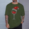 Christmas Wine Glass Red Wine Christmas Hat T-Shirt Geschenke für Ihn