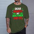 Dear Santa My Brother Did It Christmas Girls Sibling T-Shirt Gifts for Him