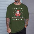 Namasleigh Santa Claus Namaste Yoga Ugly Christmas Sweater T-Shirt Gifts for Him