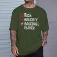 Nice Naughty Baseball Player Christmas List Santa Xmas T-Shirt Gifts for Him