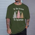 Tis The Season To Sparkle Cute Pink Christmas Tree Womens T-Shirt Gifts for Him